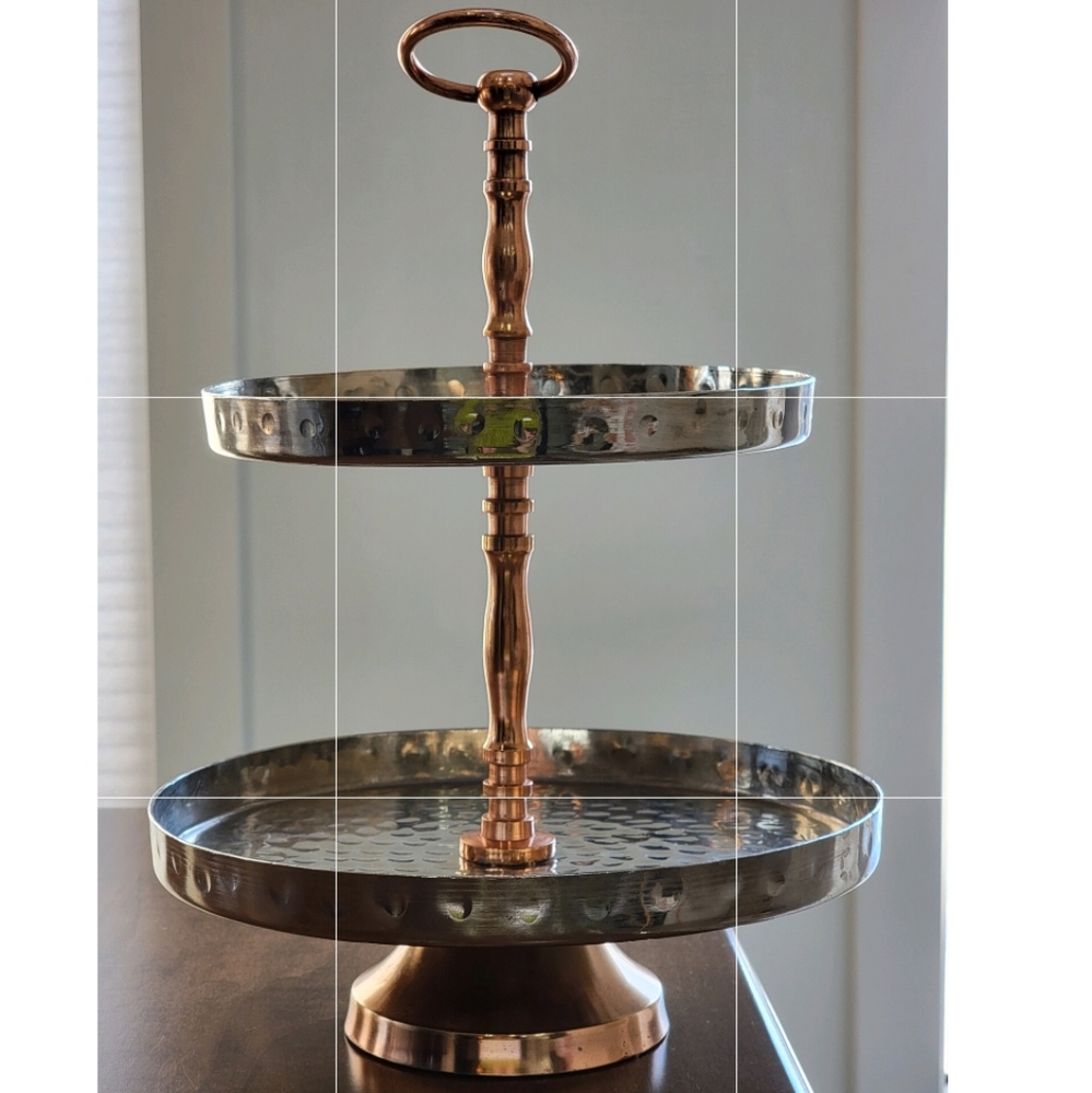 Rose Gold and Silver Tiered Stand